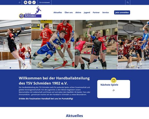 Relaunch der Website des TSV Schmiden Handball ist erfolgt